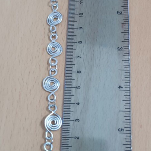 Silver swirls bracelet handmade from scratch, new