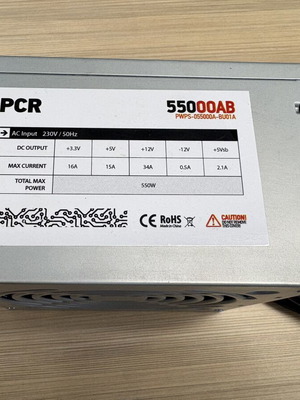 PC ATX Power Supply PCR 550W new