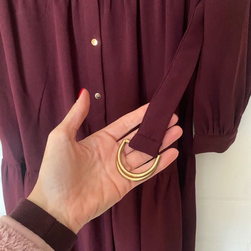 Bordeaux long dress like new with belt and documents size M