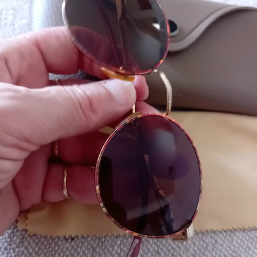 Marko Polo Venezia women's sunglasses, metal frame, brown and gold