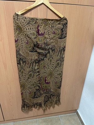 Silk maxi skirt like new, brown multicolor, size XL
