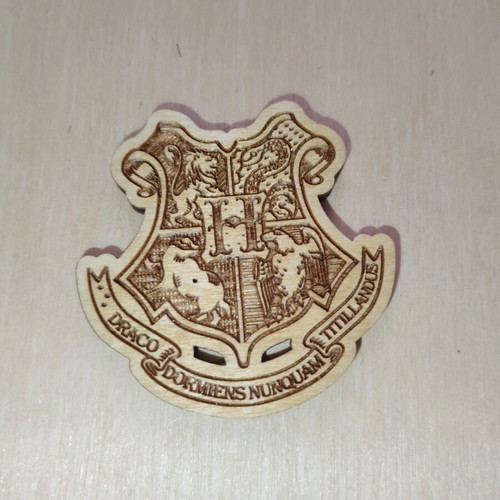 Wooden Hogwarts decorative emblem, 10cm, made to order