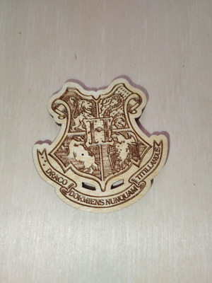 Wooden Hogwarts decorative emblem, 10cm, made to order