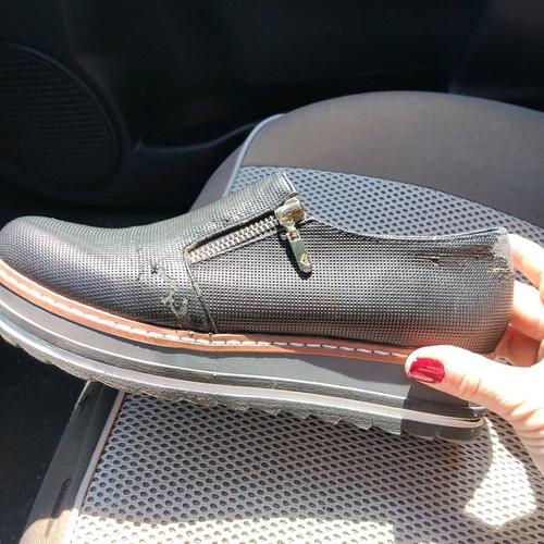 Exè slip on shoes used with gold zipper and thick sole size 38