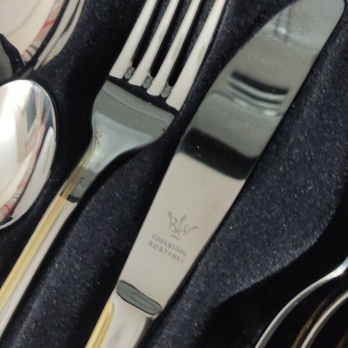 BSF German Cutlery Set 72 Pieces with 24K Gold Plated Accents