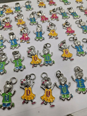 Stainless steel craft materials new, 96 letter charms, 16 wish charms, 12 necklace chains, 3 bracelet chains