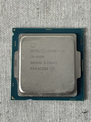 Intel Core i3-6100 6th Gen Skylake CPU used, 3.70GHz, LGA1151