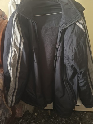 Χειμωνιάτικο μπουφάν large unisex μεταχειρισμένο, μαύρο και γκρι