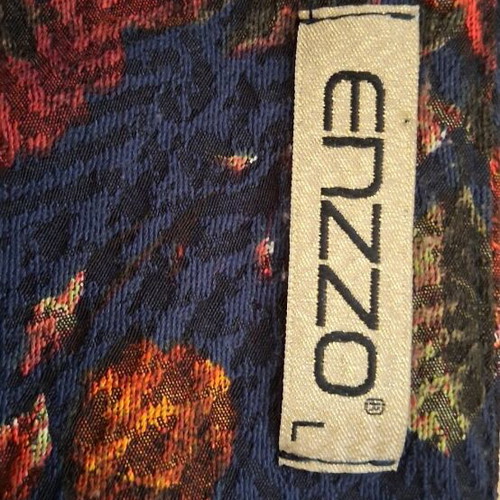 Floral dress mid-length tight with back zipper like new, blue