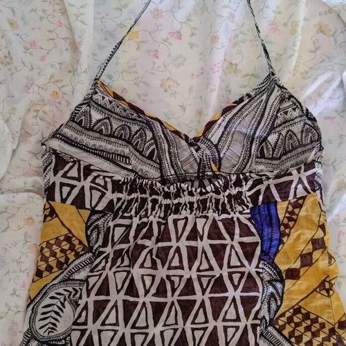 Halter top A.L.E. like new, 100% cotton, brown multicolor, XS