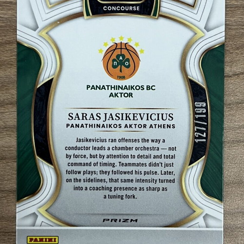 2025-26 Panini Select Euroleague Basketball Saras Jasikevicius card like new