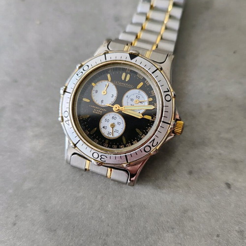 Catamaran chronograph like new, vintage 90s, black and silver