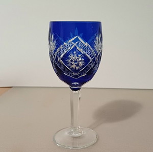 Σετ απο 6 κρυσταλλινα ποτηρια κρασιου cobalt blue 1970's