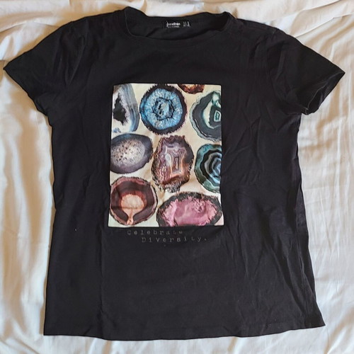 Stradivarius Celebrate Diversity Black T-Shirt like new, size M