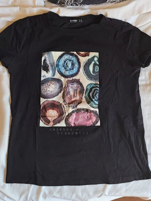 Stradivarius Celebrate Diversity Black T-Shirt like new, size M