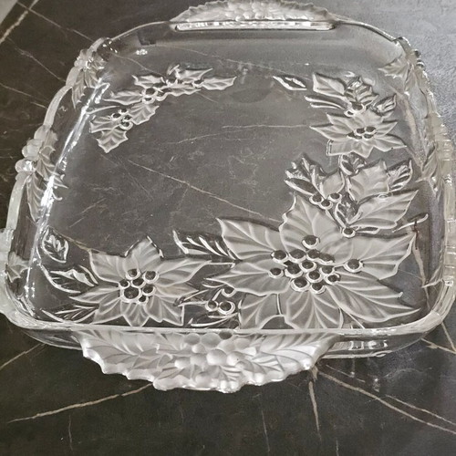 Glass serving platter used