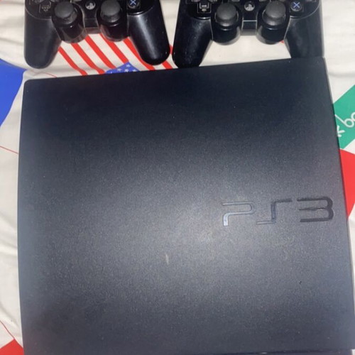 PlayStation 3 console with 4 Sony controllers
