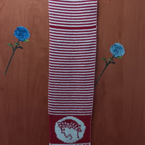 Olympiacos Piraeus scarves set, like new, 2 knitted red and white