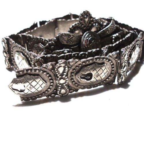 Men's Ottoman silver solid warrior belt used