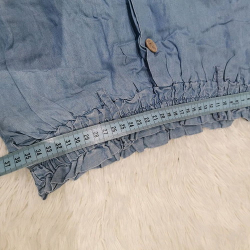 Midi skirt like new, denim look, elastic waist, one size, blue