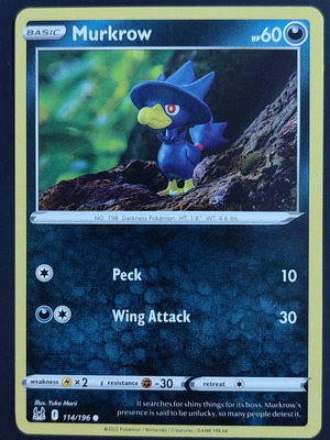 Murkrow (LOR 114) Pokémon card near mint, Lost Origin
