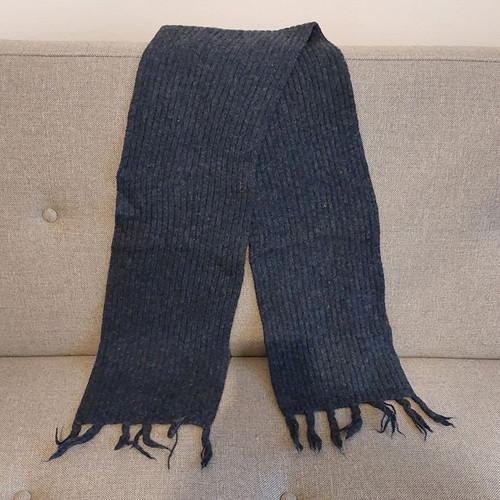 Wool scarf used, dark blue