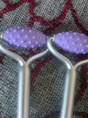 Set of 2 purple grosgrain pen-style brushes