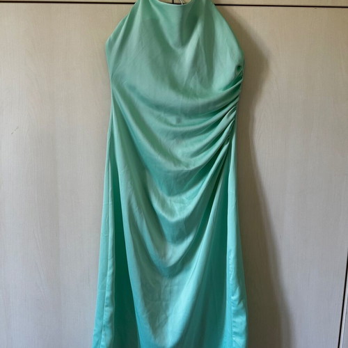 Midi satin dress green, like new, size S