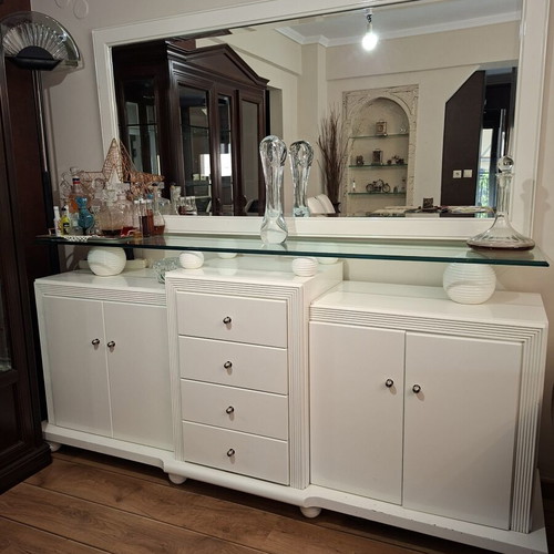 Living room buffet with mirror, like new