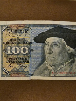 Collectible 100 Deutsche Mark banknote 1980 used