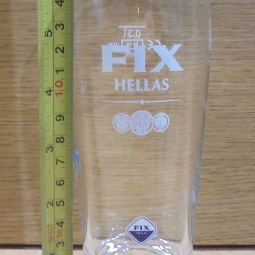 Fix Hellas beer set of 2 used promotional glasses 300ml
