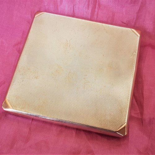Silver and gold handmade vintage cigarette case used, Made in England 1932