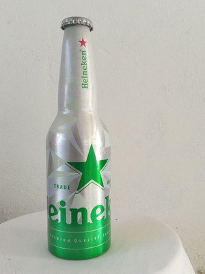 Heineken collectible neon aluminum beer bottle Greek 2016