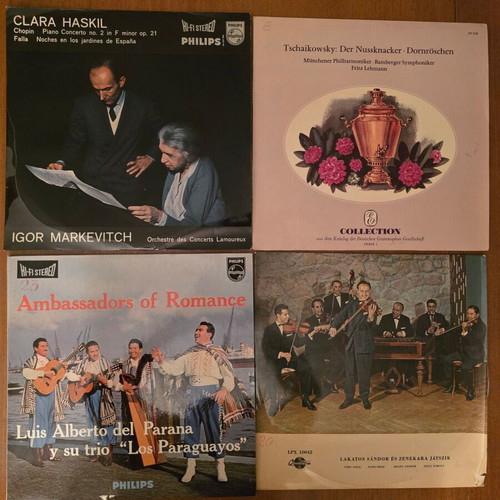 Vintage vinyl record collection, 16 LPs, classical and soundtracks