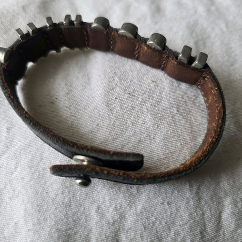 Moschino leather bracelet used, vintage 1990, black