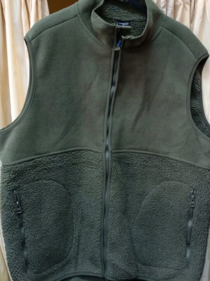 Fleece sleeveless men's vest new green with zipper