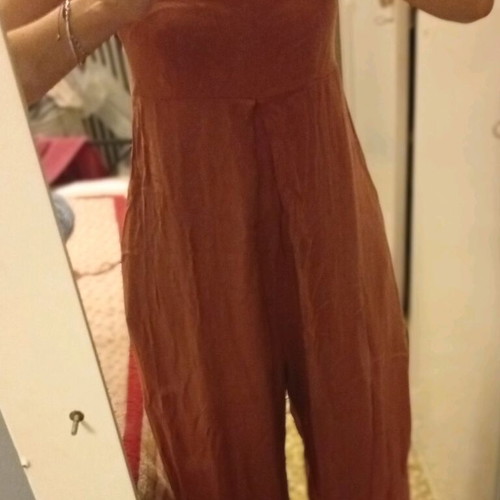 Namaste jumpsuit M pink strapless like new with detachable straps