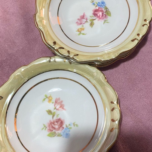 Johann Haviland Bavaria Germany vintage porcelain plates set of 4, 12.5cm, like new