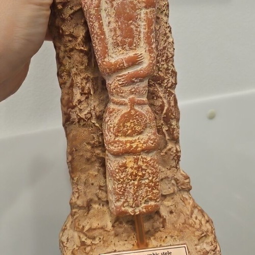 Replica Anthropomorphic Stele decoration like new, heavy resin