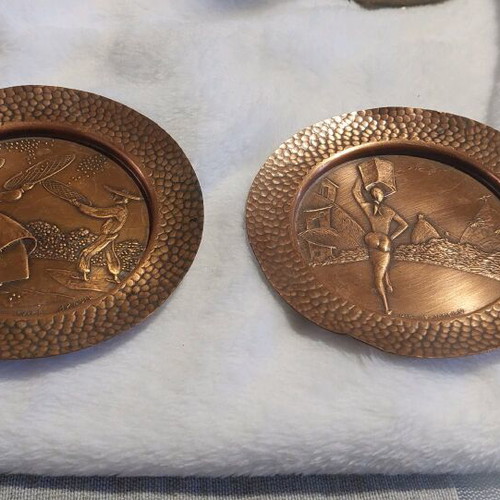 Copper engraving plates solid African 10cm like new