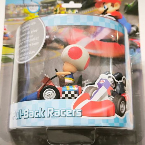 Super Mario Wii Pull Back Racers Toad σφραγισμένη φιγούρα 12εκ