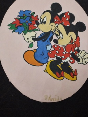 Handmade hand-painted Kastraki Minnie Mouse new