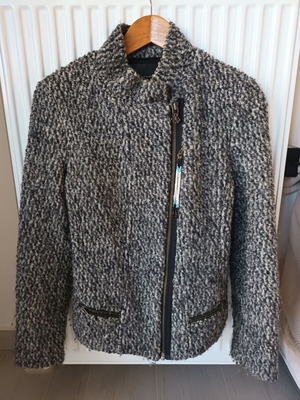 Maison Scotch wool biker jacket like new, gray, size S