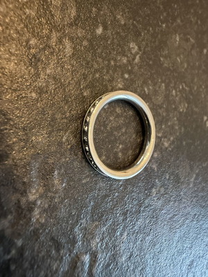 Zirgon eternity ring like new, size 52, silver color