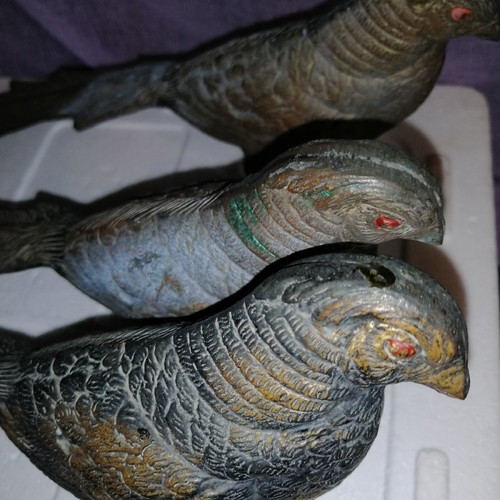 Gianniotika peacocks used vintage brass set of 3 pieces