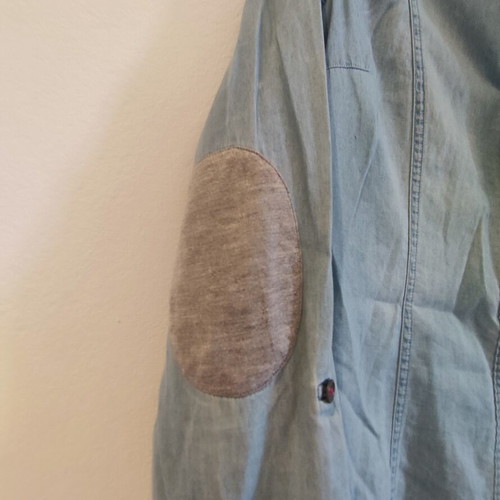 Denim shirt turquoise, like new, slim fit, summer fabric