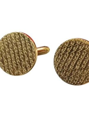 Burberry logo engraved gold-tone cufflinks like new