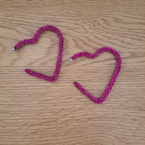 Zara heart-shaped earrings new, purple