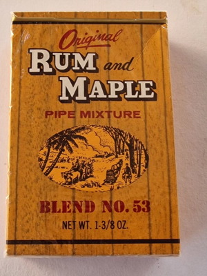 Rum and Maple Blend No. 53 pipe tobacco pack, vintage