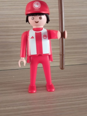 Playmobil Olympiacos Fan Figure with Team Flag, Like New